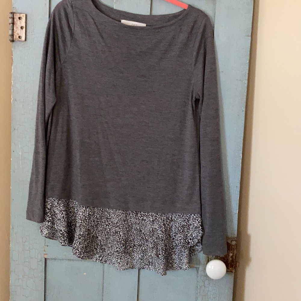 Loft tunic style with animal print accent